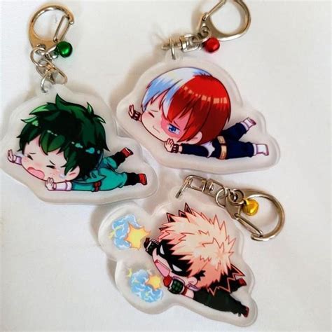 My hero academia keychains All of 1A available Pm me... - Depop