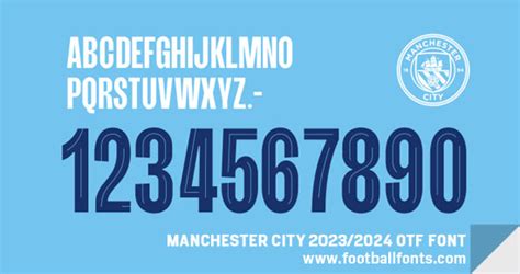 Manchester City 2023/2024 Font (OTF & Vector) – Football Fonts