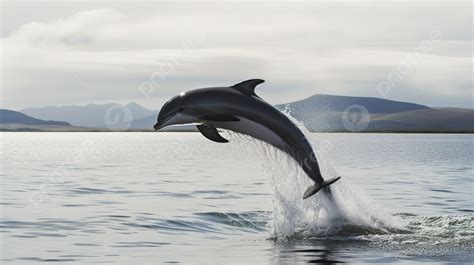 Dolphin Jumping While Out Of The Water Background, Dolphin Picture ...