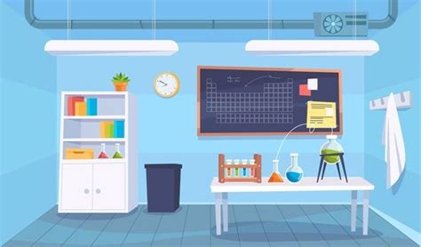 Free Vector | Cartoon laboratory room illustration | Science room ...