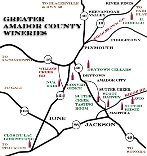 Sierra Wines - Amador County Map