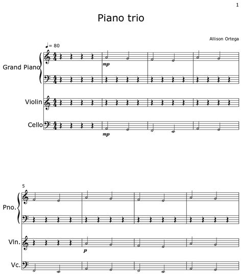 Piano trio - Sheet music for Piano, Violin, Cello