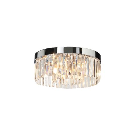 Saxby Lighting 35612 Crystal Bathroom Flush Chrome and Glass Ceiling ...