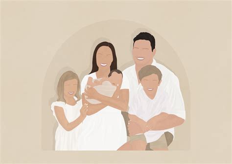 Custom Family Illustration Digital Portrait | Flat Illustration Minimalist Style in 2021 ...