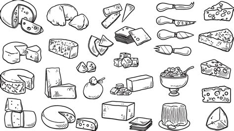 Doodle Collection of Cheese 4595024 Vector Art at Vecteezy