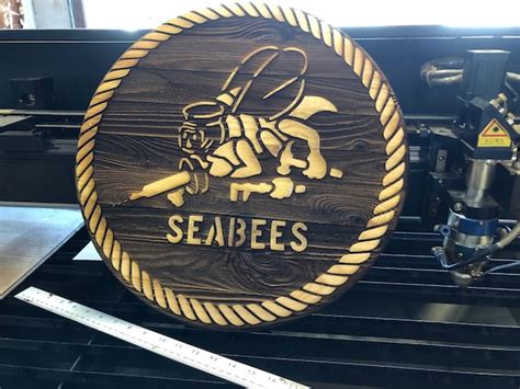 Seabee Classic Stencil Logo Burned Deep Into 1 Thick Solid - Etsy