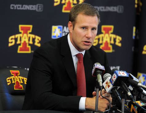 Iowa State men's basketball head coach Fred Hoiberg speaks during media day on Thursday. Photo ...