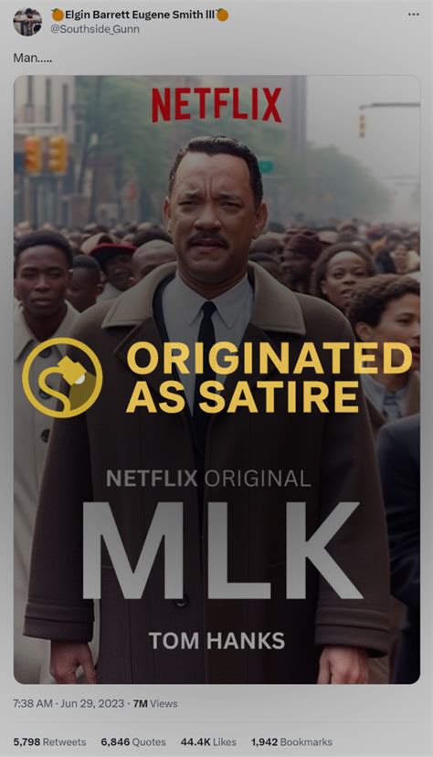 Was Tom Hanks Cast as MLK in a New Netflix Movie? | Snopes.com