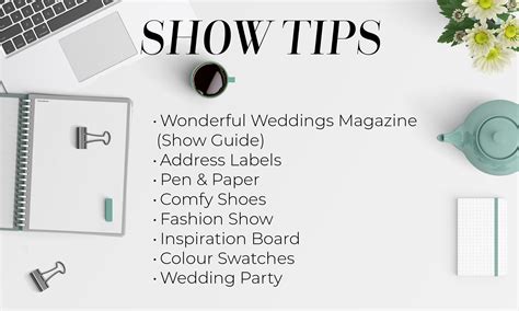 Show Tips - The Wonderful Wedding Show