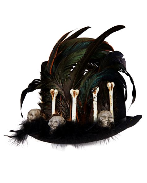 Voodoo Hat With Feathers And Bones for Halloween | Horror-Shop.com