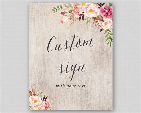 Custom Wedding Quote Sign Printable, Custom Quote Wedding Poster, Boho ...