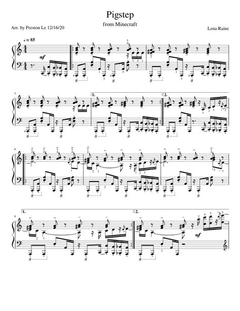 Pigstep (Piano Solo) Sheet music for Piano | Download free in PDF or MIDI | Musescore.com