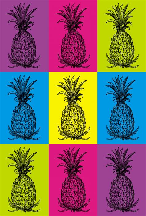 Pineapples Pop Art Poster Free Stock Photo - Public Domain Pictures