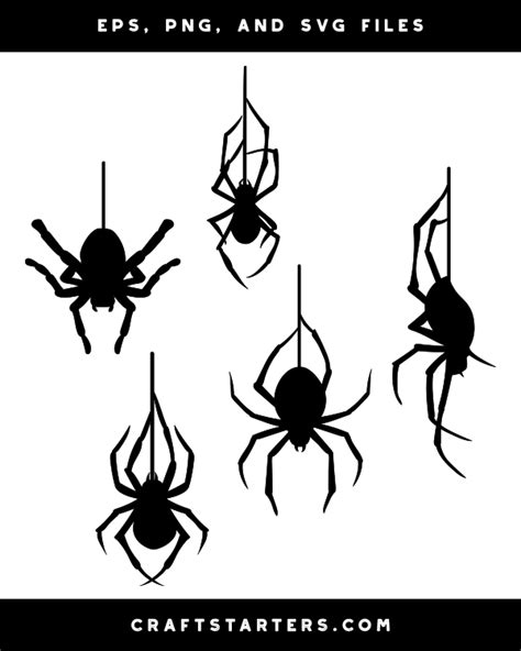 Hanging Spider Silhouette Clip Art