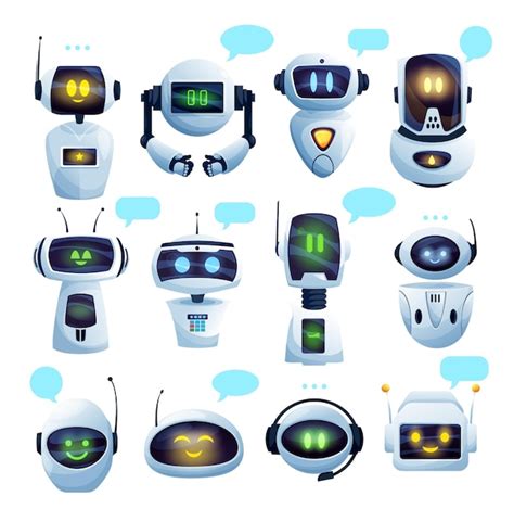 Premium Vector | Chat bot or chatbot robot cartoon characters