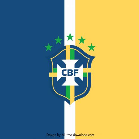 Brazil football team logo template symmetric geometry decor vectors ...