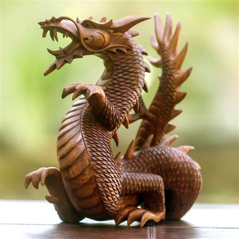 Wood sculpture, 'Legendary Dragon' #Sponsored #sculpture, #Wood, #Dragon, #Paid | Wood sculpture ...