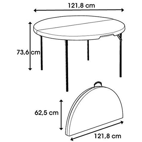 Table ronde pliante en résine - Ø 122 cm - Maison Futée