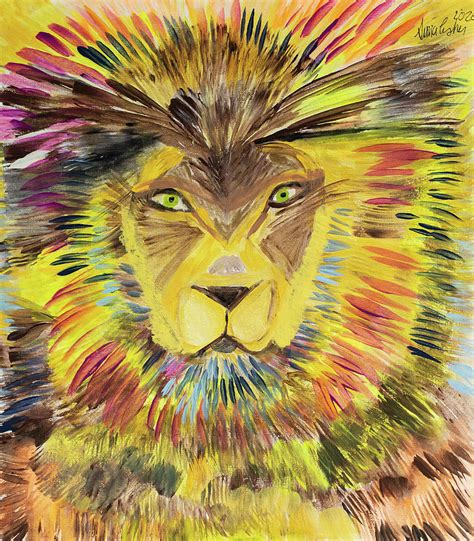 Rainbow Lion Painting by Sima Fisher - Fine Art America