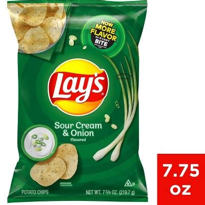 Lay's Sour Cream & Onion Flavored Potato Chips - 7.75oz : Target