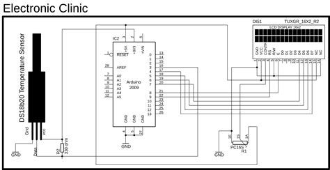 Ds18b20 Temperature Sensor With Arduino Schematic Dia - vrogue.co