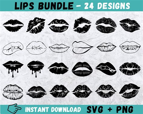 Lips SVG Kiss Svg Lipstick Svg Lips Silhouette Lips - Etsy