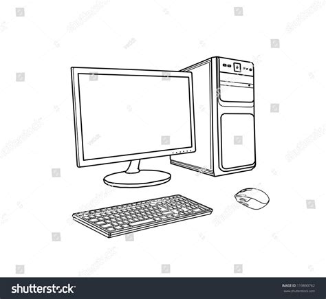 Drawing Computer On White Background Stock Illustration 119890762 ...