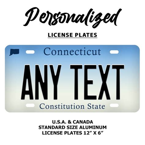 Custom Connecticut License Plate Personalize With Any Name - Etsy