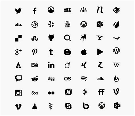 Font Awesome Social Icons Png, Transparent Png - kindpng