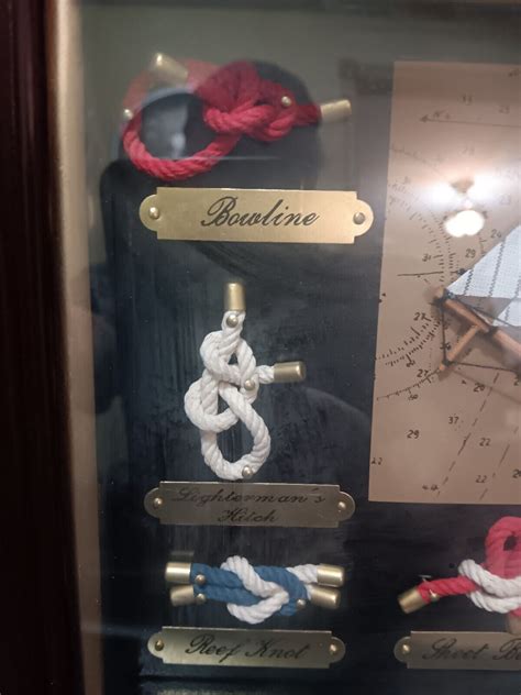 VTG Nautical Mayflower Ship with Assorted Roping Knots Display 12 x 9 Shadow Box | eBay