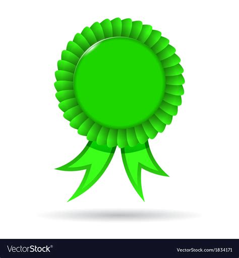 Award green ribbon Royalty Free Vector Image - VectorStock