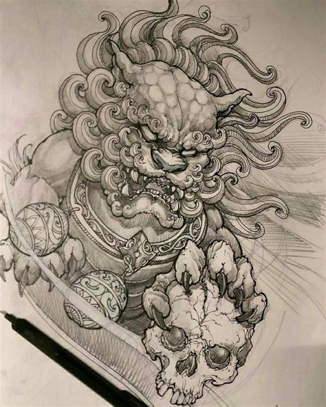 Pin by Renan Feernandes on deegobii | Foo dog tattoo design, Foo dog tattoo, Japanese foo dog