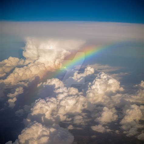 White clouds and rainbow. View from above by Coolarts223 on DeviantArt