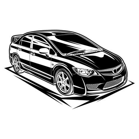 Black and white car vector illustration for conceptual design 9011153 Vector Art at Vecteezy