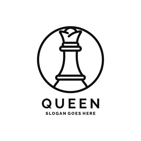 Queen chess logo design vector illustration 24338642 Vector Art at Vecteezy