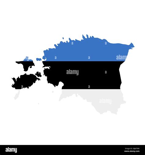 Estonia flag map. Country outline with national flag Stock Photo - Alamy