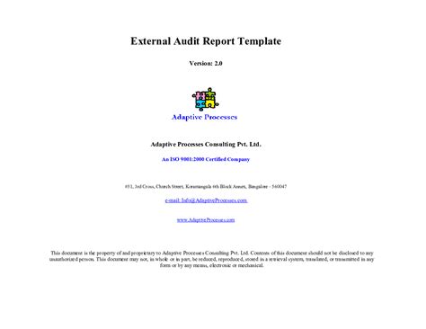 Excel Template: External Audit Report Template (Excel template XLS) | Flevy