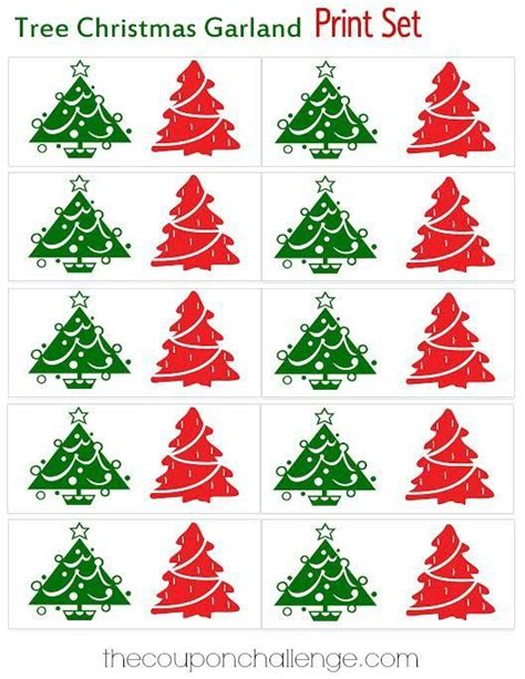 Download FREE Printable Christmas Tree Garland. A fun and easy craft for the hol… | Homemade ...