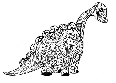 Mandala Brachiosaurus Coloring Page - Download, Print Now!