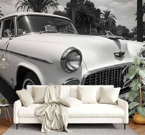 Vintage Style big car wall mural car mural - TenStickers