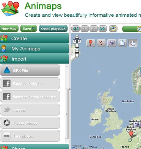 Crie mapas animados online