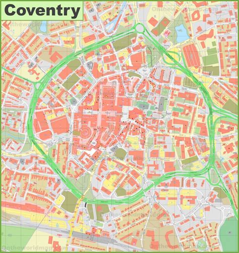 Coventry city centre map - Ontheworldmap.com