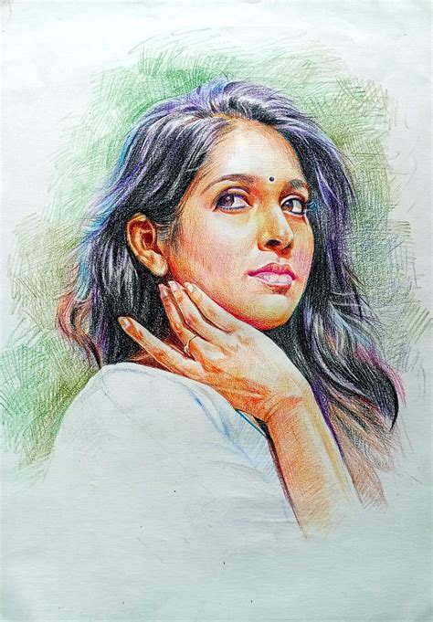 Surajit art studio, portrait painting Colored Pencil Art Projects ...