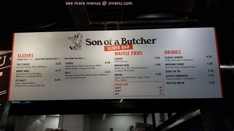 Online Menu of Son of a Butcher - Plano Restaurant, Plano, Texas, 75024 - Zmenu