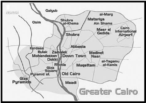 A map indicating the districts of samples collection of Greater Cairo... | Download Scientific ...