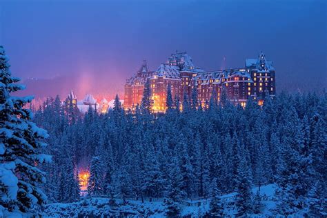 Banff Springs Hotel And Forest, Winter Photograph by Graham Twomey / TFA - Fine Art America