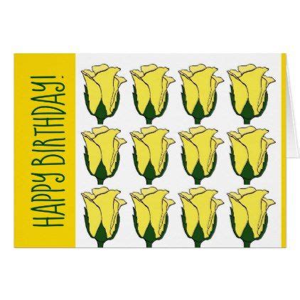 Dozen Yellow Roses Birthday Card | Zazzle | Birthday cards, Yellow ...