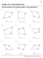 Angles In A Quadrilateral Worksheet