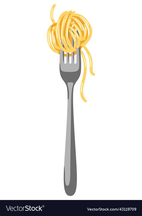 Italian pasta spaghetti on fork Royalty Free Vector Image