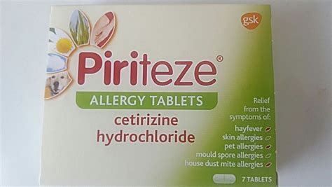 Piriteze Antihistamine Allergy Max Strength 7 Tablets EXP 01/2020 | Allergy tablets, Allergies ...